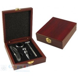 Set de Vino en Caja Madera GP - W 9 Set de Vino en Caja Madera GP - W 9